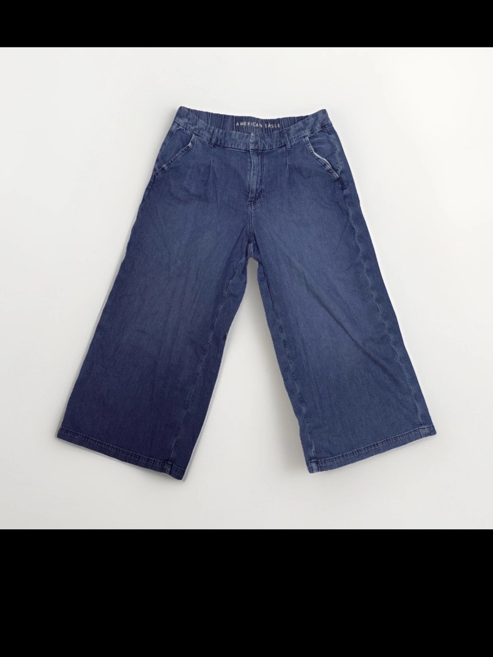American Eagle Women's High Rise Baggy Wide Leg Jeans Size 12 X-Short